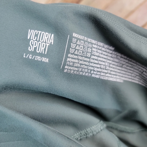 Victoria sport sage green knockout pocket athletic leggings Lg - Picture 12 of 13